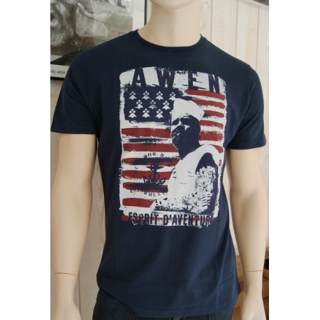 Tee Shirt Homme Stered Awen Drapeau Marine