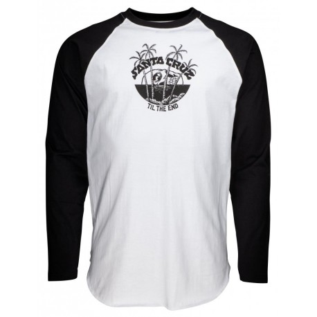 Santa Cruz Horizon Tee Shirt Long Sleeves Black White