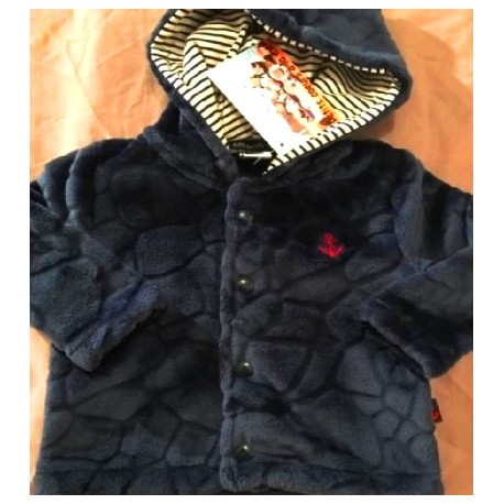 Baby Fleece Jacket Papylou Baltic Marbled Navy Breizh Rider