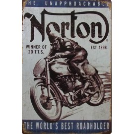 Plaque Metal Vintage Norton
