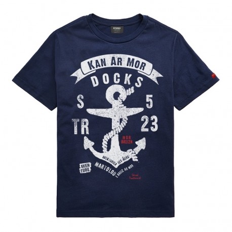 navy blue shirt with white anchors