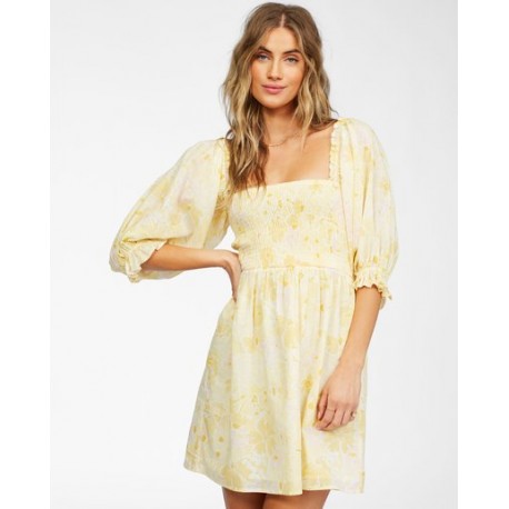 BILLABONG Groovy Yellow Fade Dress