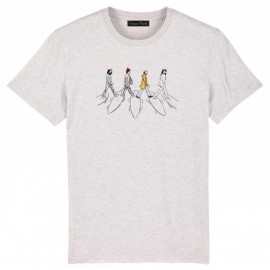 Tee Shirt Homme OCEAN PARK Surf Road Blanc Cassé Chiné