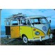 Plaque Metal Yellow Camper