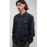 RHYTHM Men's Shirt Plaid Flannel Navy