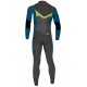 Combinaison Junior O'neill Ninja Front Zip 5/4mm Black Ultra Blue Dayglo