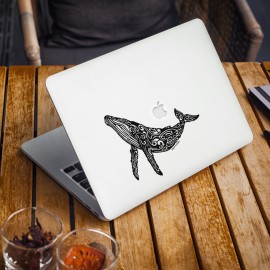 Fenua Factory Black Humpback Whale Transparent Background Sticker