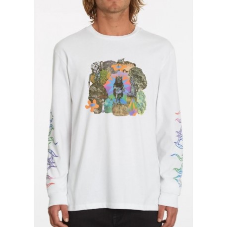 Long Sleeve Tee Shirt VOLCOM Fa Chrissie Abbott X french White