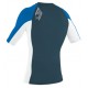 Lycra O'Neill Youth Premium Skins Short Sleeve Cadet Blue White Ocean