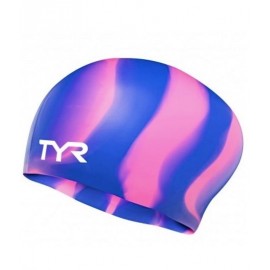 Bonnet De Natation en SILICONE TYR Cheveux Long Multico Purple Pink