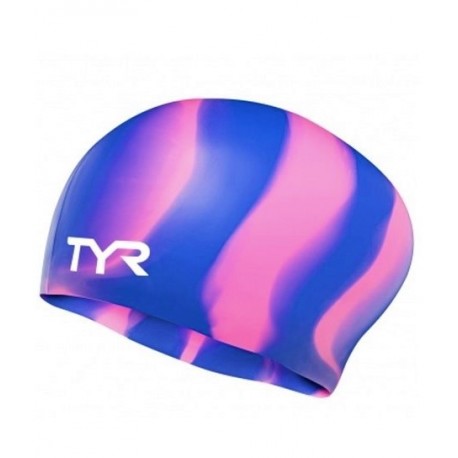 Bonnet De Natation en SILICONE TYR Cheveux Long Multico Purple Pink