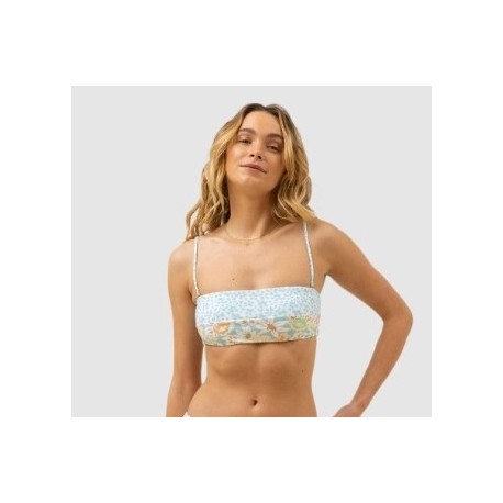 Haut De Maillot De Bain RHYTHM Paloma Floral Spliced Aqua Haze