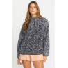 Volcom Women's Fleece Sweater Pheelin It Mock Neck Cloud