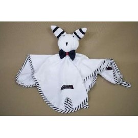 White and Navy Papylou Rabbit Doudou