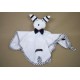 White and Navy Papylou Rabbit Doudou