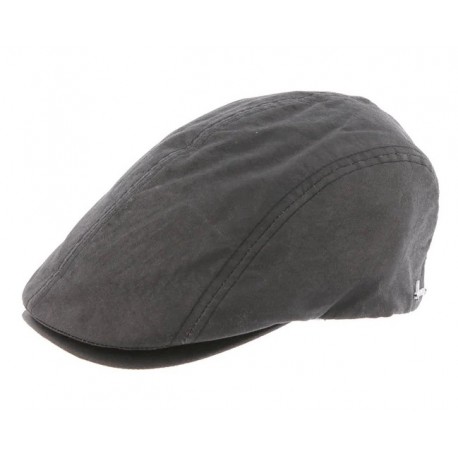 Casquette Plate En Faux Cuir HERMAN Makassar Délavée Grise