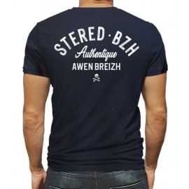 Tee Shirt Homme Stered BZH Authentique Marine