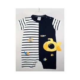 Baby Playsuit Papylou Marsilly White and Navy