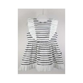 Robe Enfant PAPYLOU CAEN Blanche Rayé