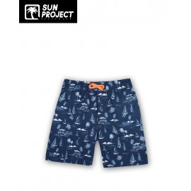 Sun Project Children's Boardshort Sailboat Navy