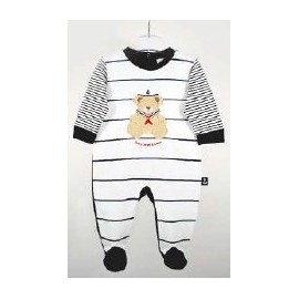 Baby Playsuit Papylou Pauillac White Striped Navy