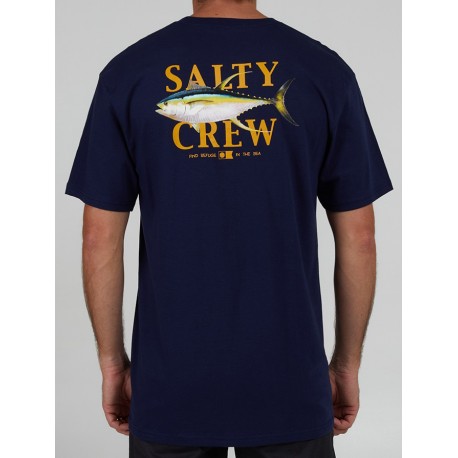 Tee Shirt Salty Crew Yellowfin Classic Navy