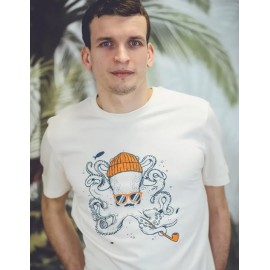 Tee Shirt Homme OCEAN PARK Octopus Ivoire