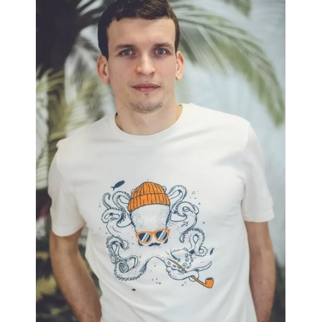 Tee Shirt Homme OCEAN PARK Octopus Ivoire 