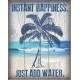 Hapiness Blue Palm Tree Metal Plate