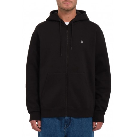 Men Sweatshirt Volcom Single Stone Zip Black