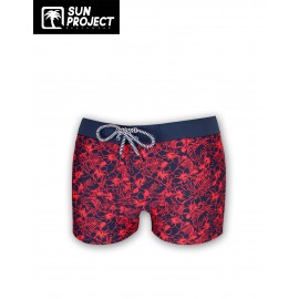 SUN PROJECT Hibiscus Red Men's Boxer Swimsuit