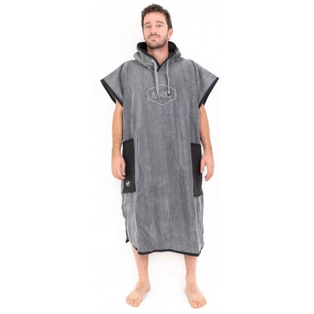 All-in Classic Beach Crew Charcoal Black Waffle Charcoal Poncho