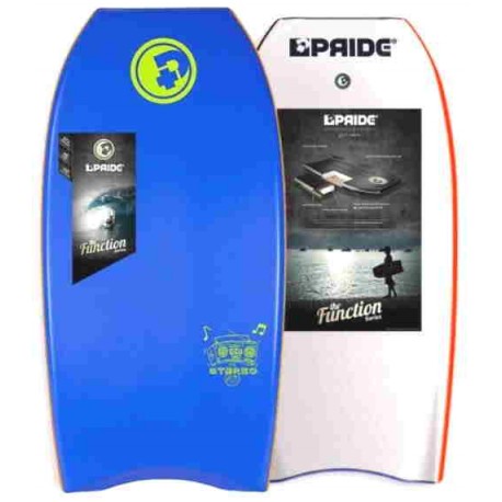 Pride Bodyboard The Stereo PE Recycled 38" Aqua Blue White