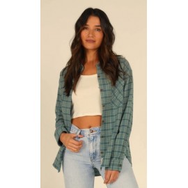 Women's Shirt Flannel Salty Crew Shore Break Sage