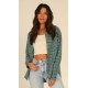 Women's Shirt Flannel Salty Crew Shore Break Sage