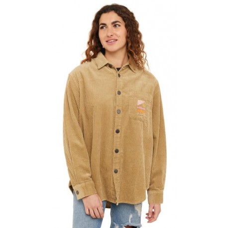 Women's Corduroy Shirt SISSTREVOLUTION Blinka Light Khaki