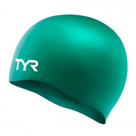 SILICONE SWIM CAP Unisex TYR Wrinkle Free Green