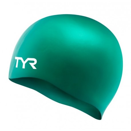 SILICONE SWIM CAP Unisex TYR Wrinkle Free Green