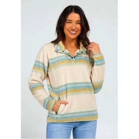 Women's Fleece Sweater SALTY CREW Calm Seas Sage Blue Steel