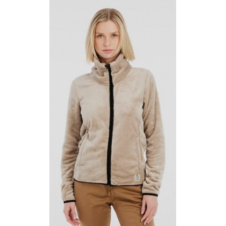 PROTEST Prtvance Bamboobeige Women's Full Zip Velour Fleece