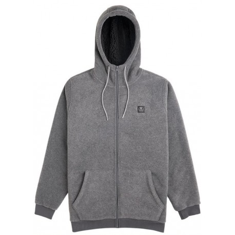 VISSLA Eco Zy Polar Charcoal Men's Sherpa Lined Fleece Sweatshirt