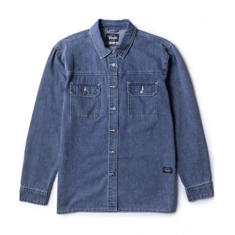 Men's Denim Shirt VISSLA Creators Denim Worksh Dark Denim