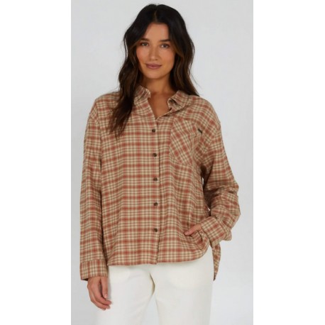 Women's Shirt Flannel Salty Crew Shore Break Sand Dune