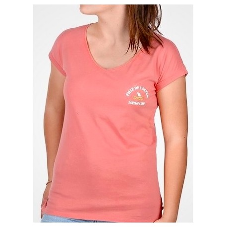 Tee Shirt Femme STERED Fille De L'océan Rose Terracota