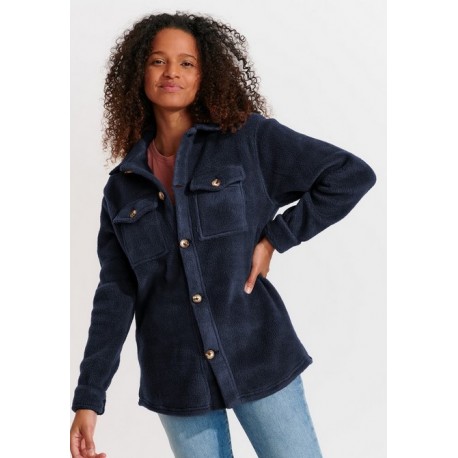 Women's Long Fleece Overshirt BANANA MOON Mael snowbowl Navy