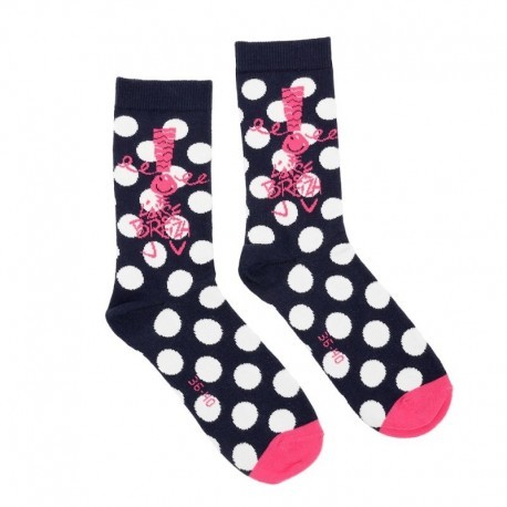 Chaussettes A l'Aise Breizh H16-17 Gros Pois Fushia